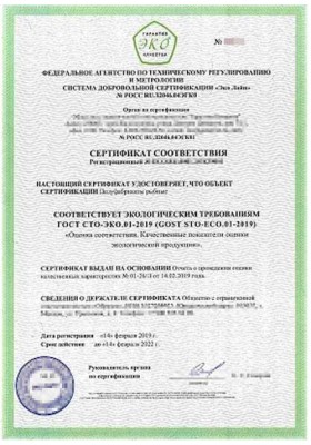 Сертификат соответствия Eco